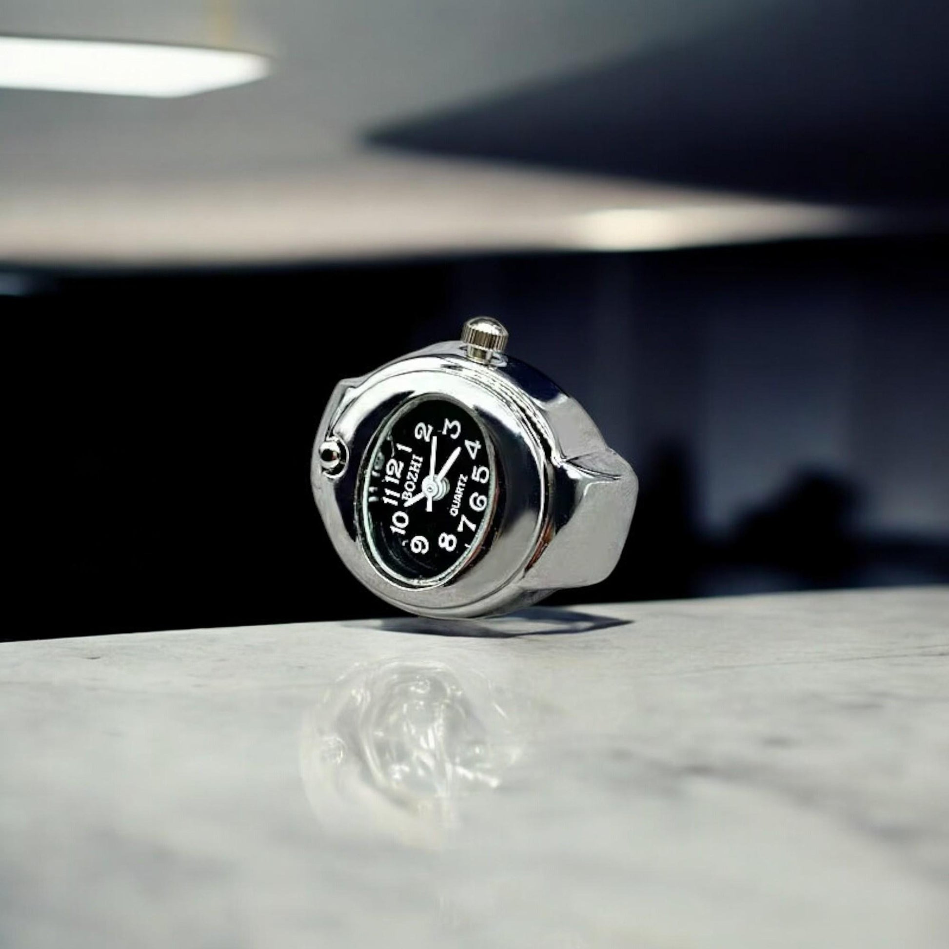 Y2K Adjustable Clock Ring with Unique Goth Style