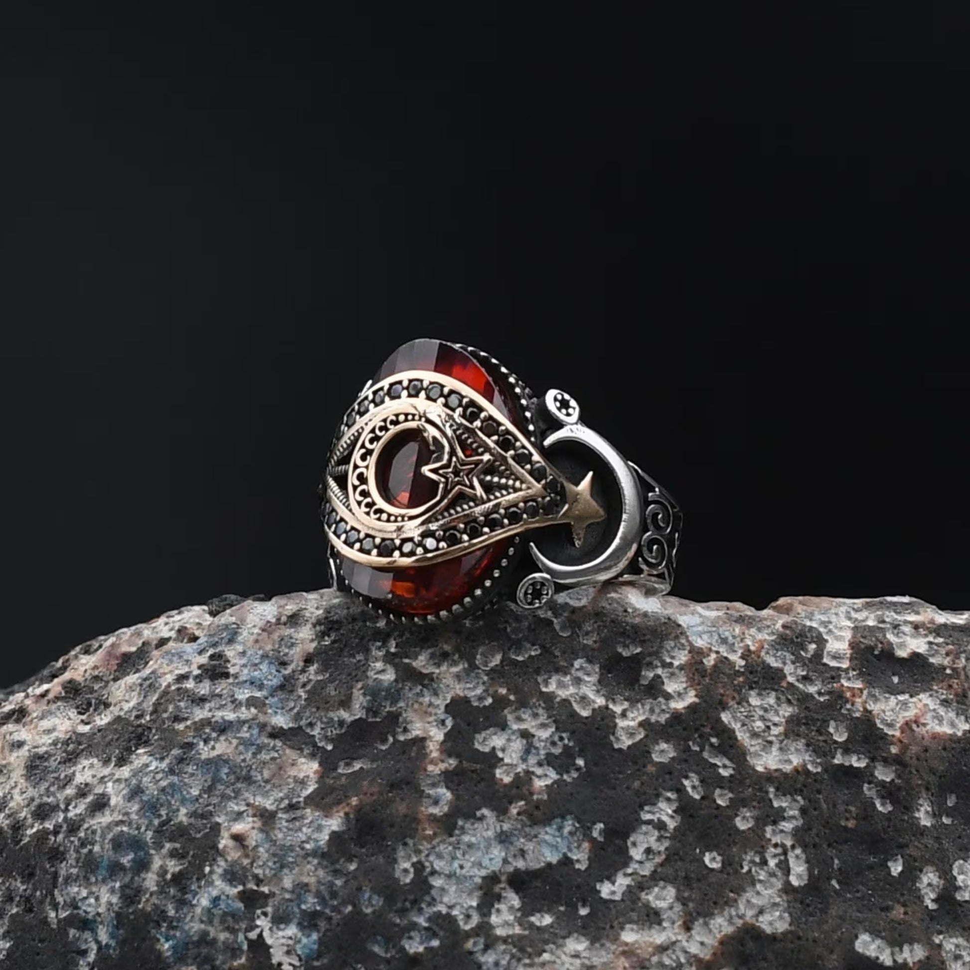 Moon and Star Ring
