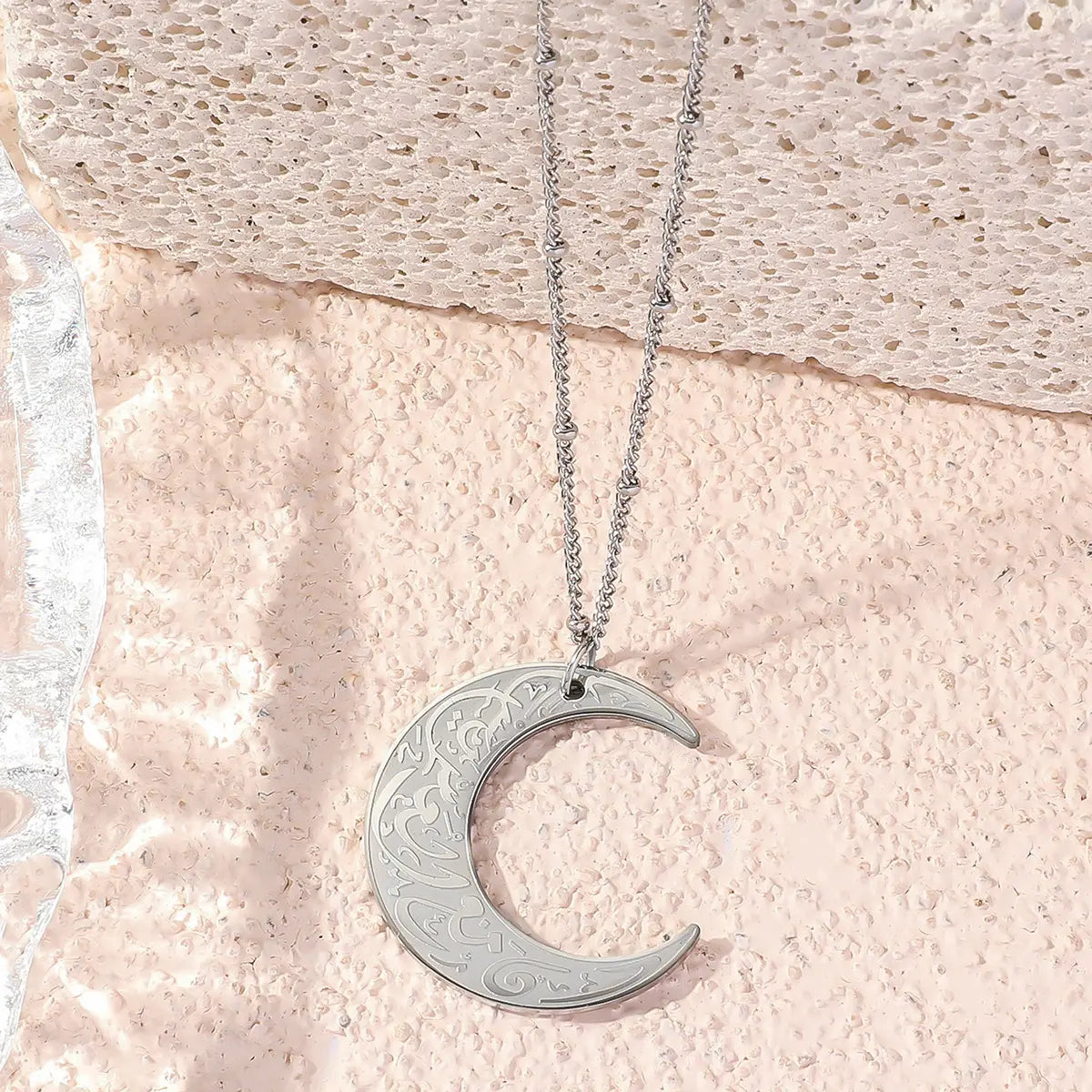 "With Hardship Comes Ease" Crescent Necklace