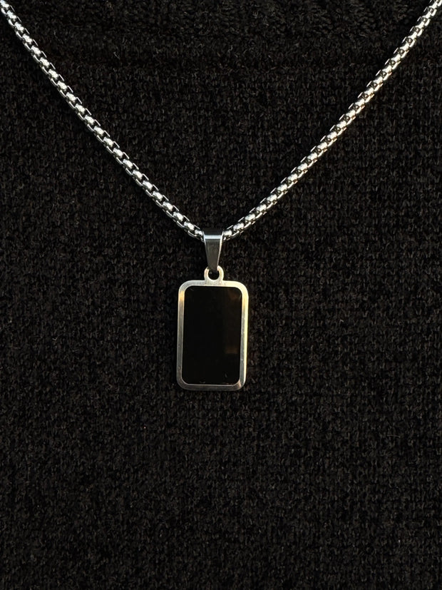Black Cubic Pendant Necklace