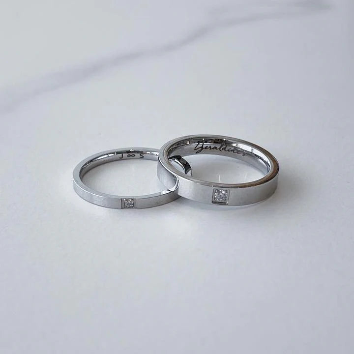 Personalized Couple Ring 925 Silver