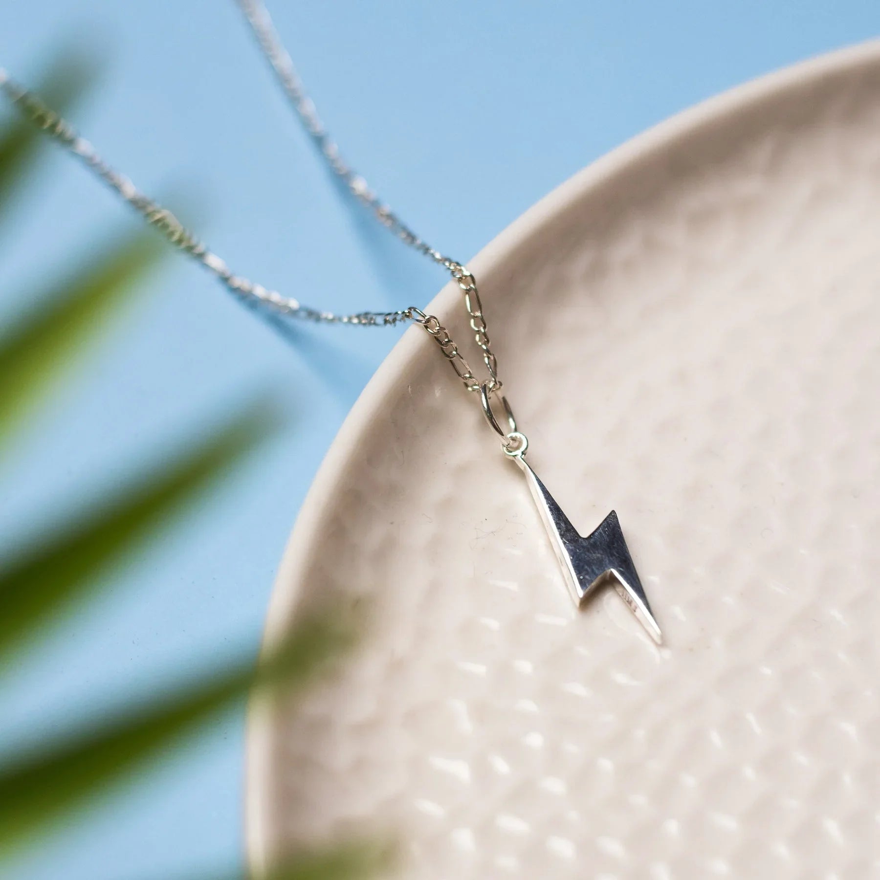 LIGHTNING BOLT STERLING SILVER NECKLACE FOR HIM