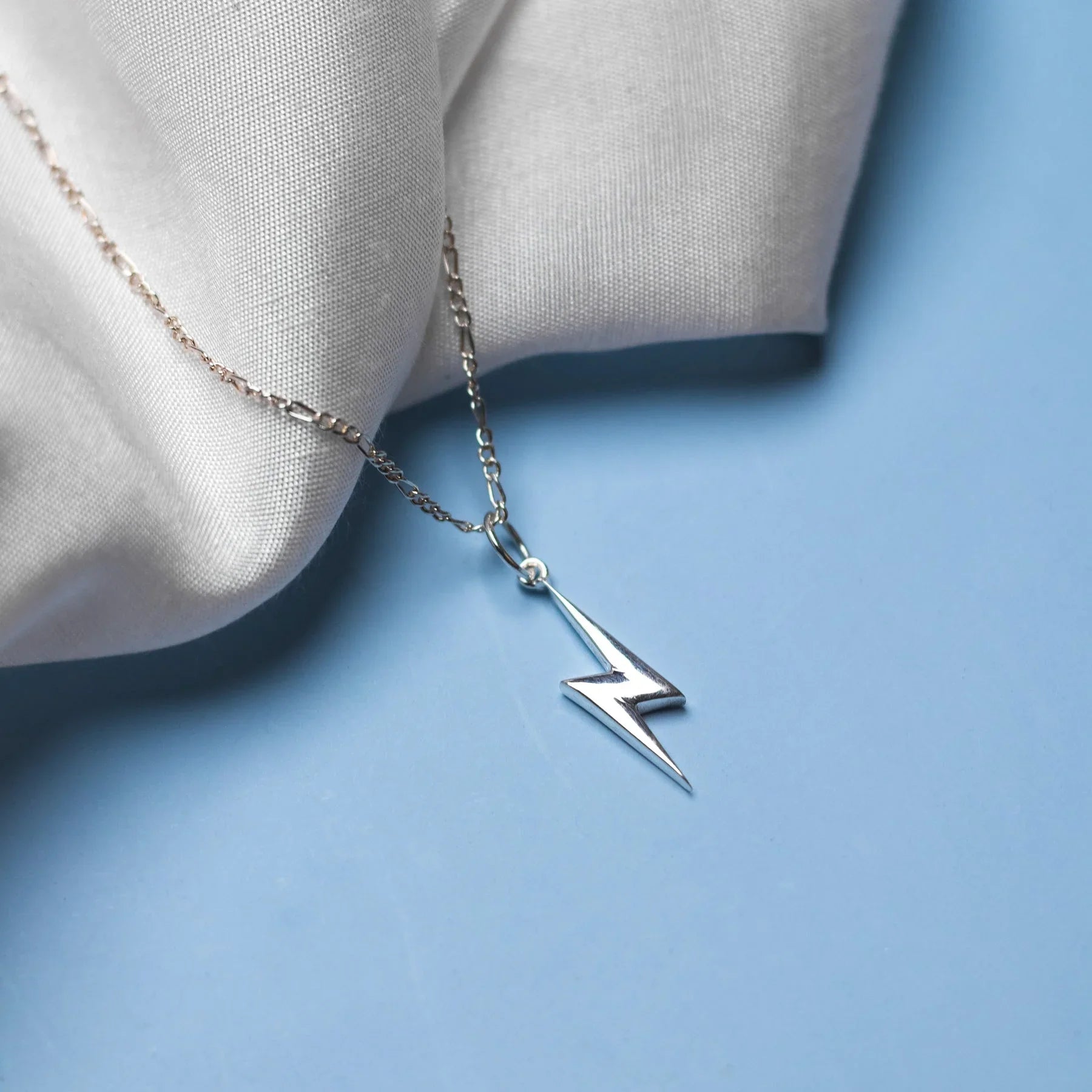 LIGHTNING BOLT STERLING SILVER NECKLACE FOR HIM