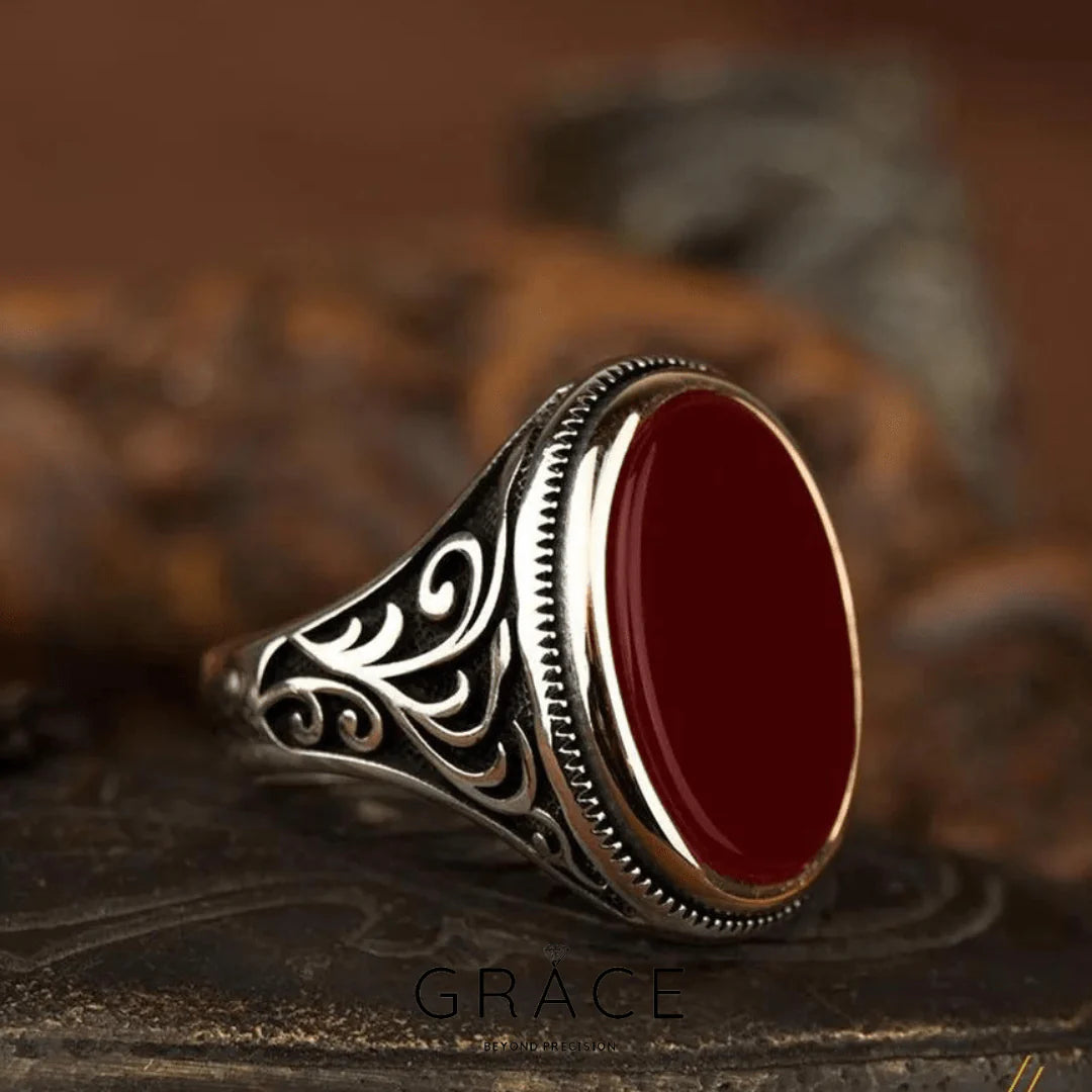 Classic Aqeeq Turkish 925 Silver Ring