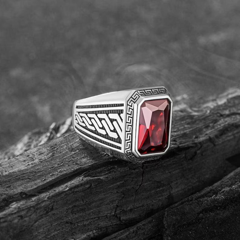 Ancient Greek Desing Ring 925 Sterling Silver
