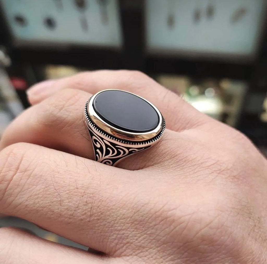 Classic Aqeeq Turkish 925 Silver Ring