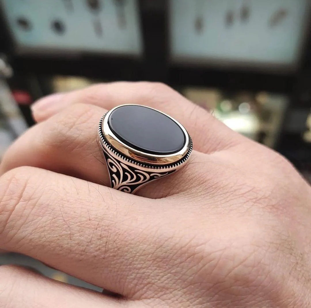 Classic Aqeeq Turkish 925 Silver Ring
