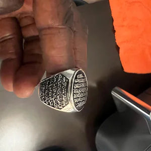 Custom Sterling Silver Ring with Ayat Al-Kursi