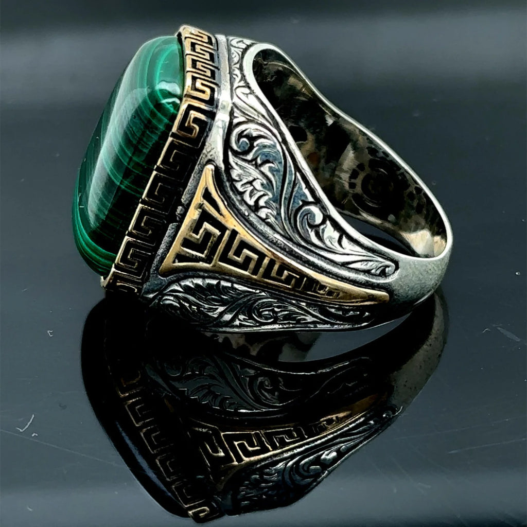 Natural Malachite Gemstone Ring