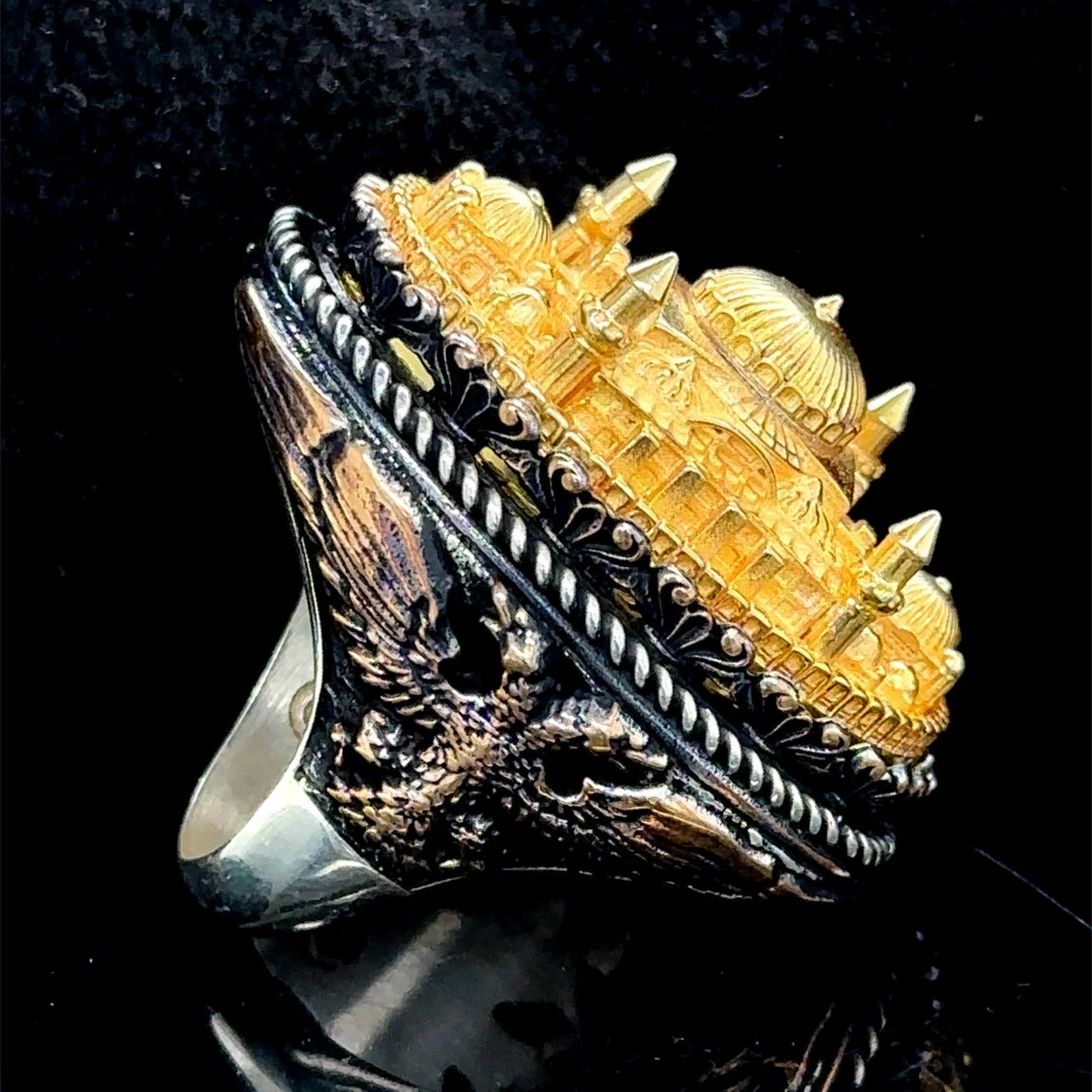 Hagia Sophia Mosque Silver Large Mens Ring