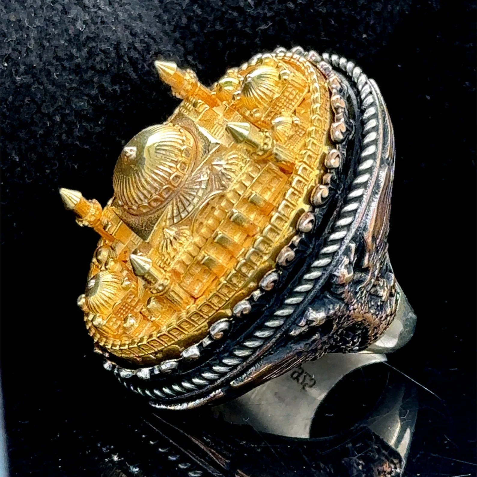 Hagia Sophia Mosque Silver Large Mens Ring