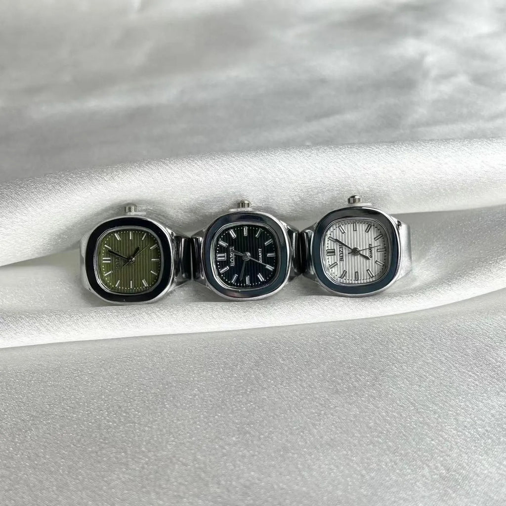 Silver Mini Vintage Watch Ring