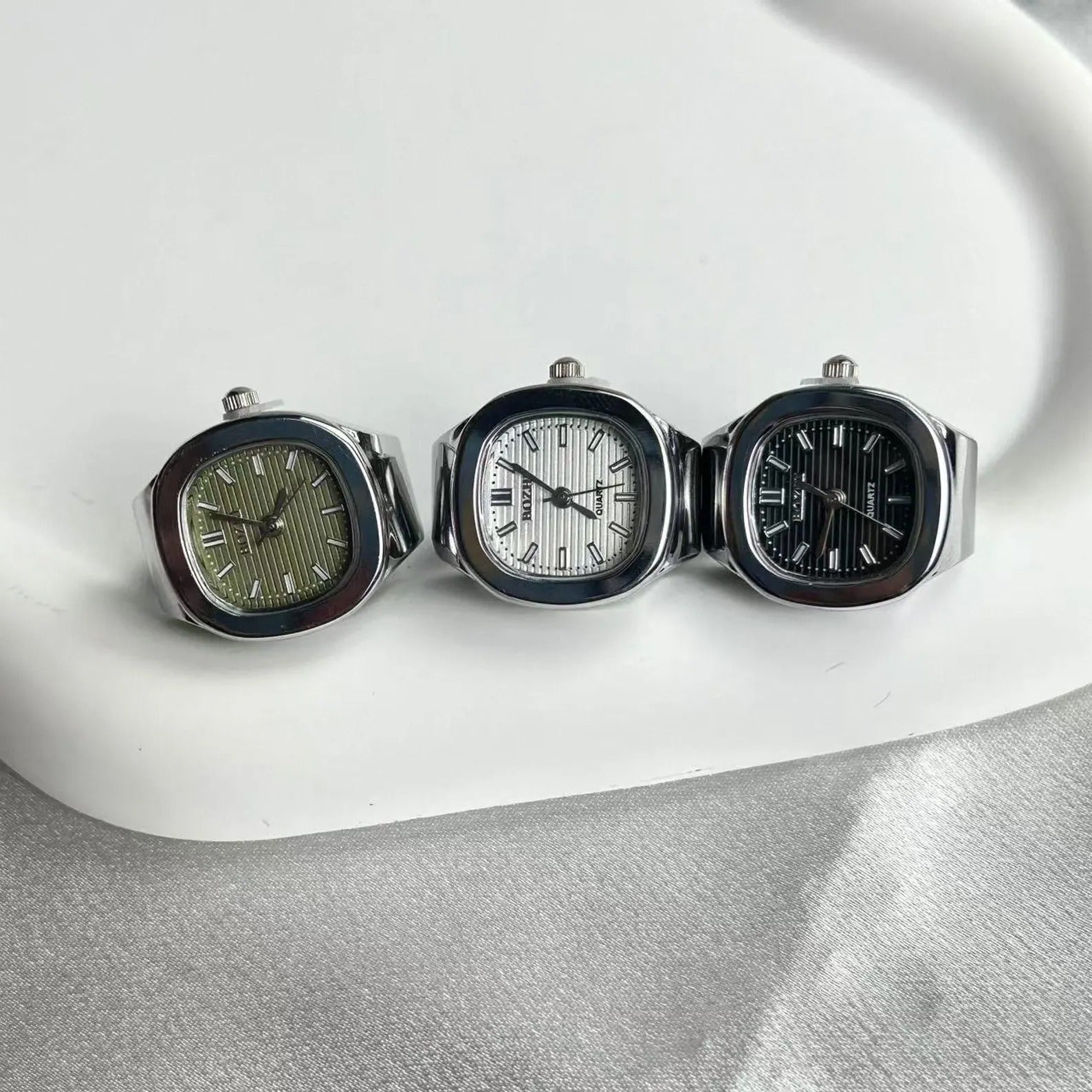 Silver Mini Vintage Watch Ring