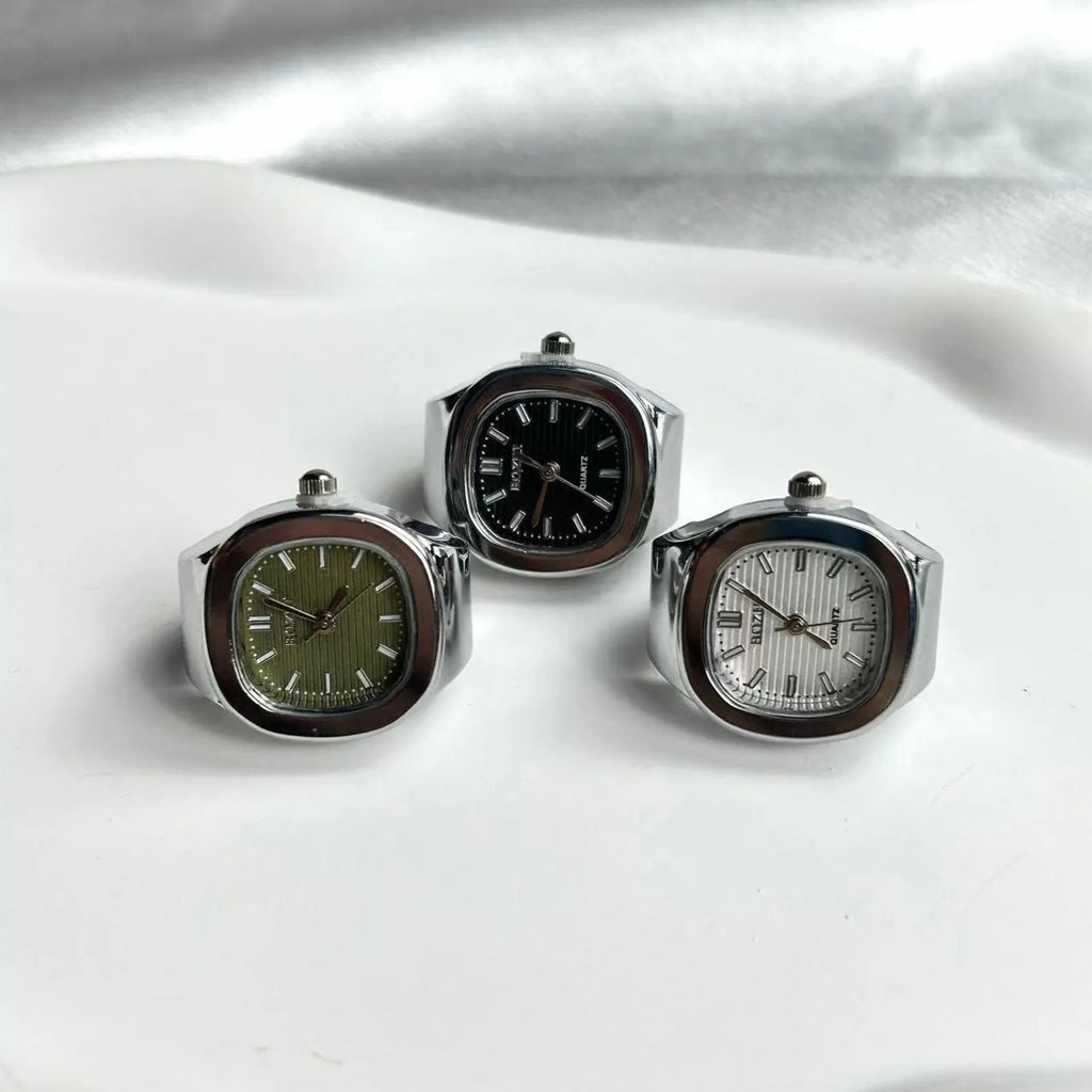 Silver Mini Vintage Watch Ring