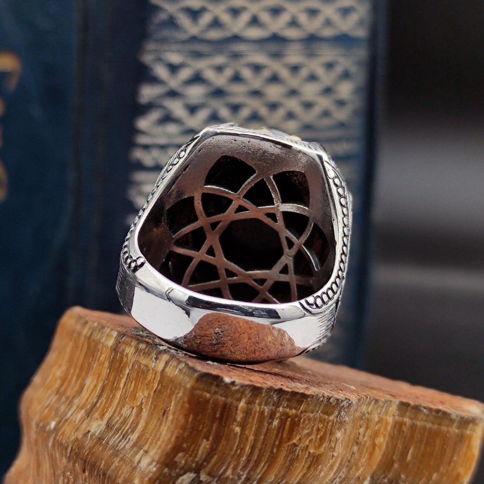 Tevhid Written Islamic Silver Men's Ring,