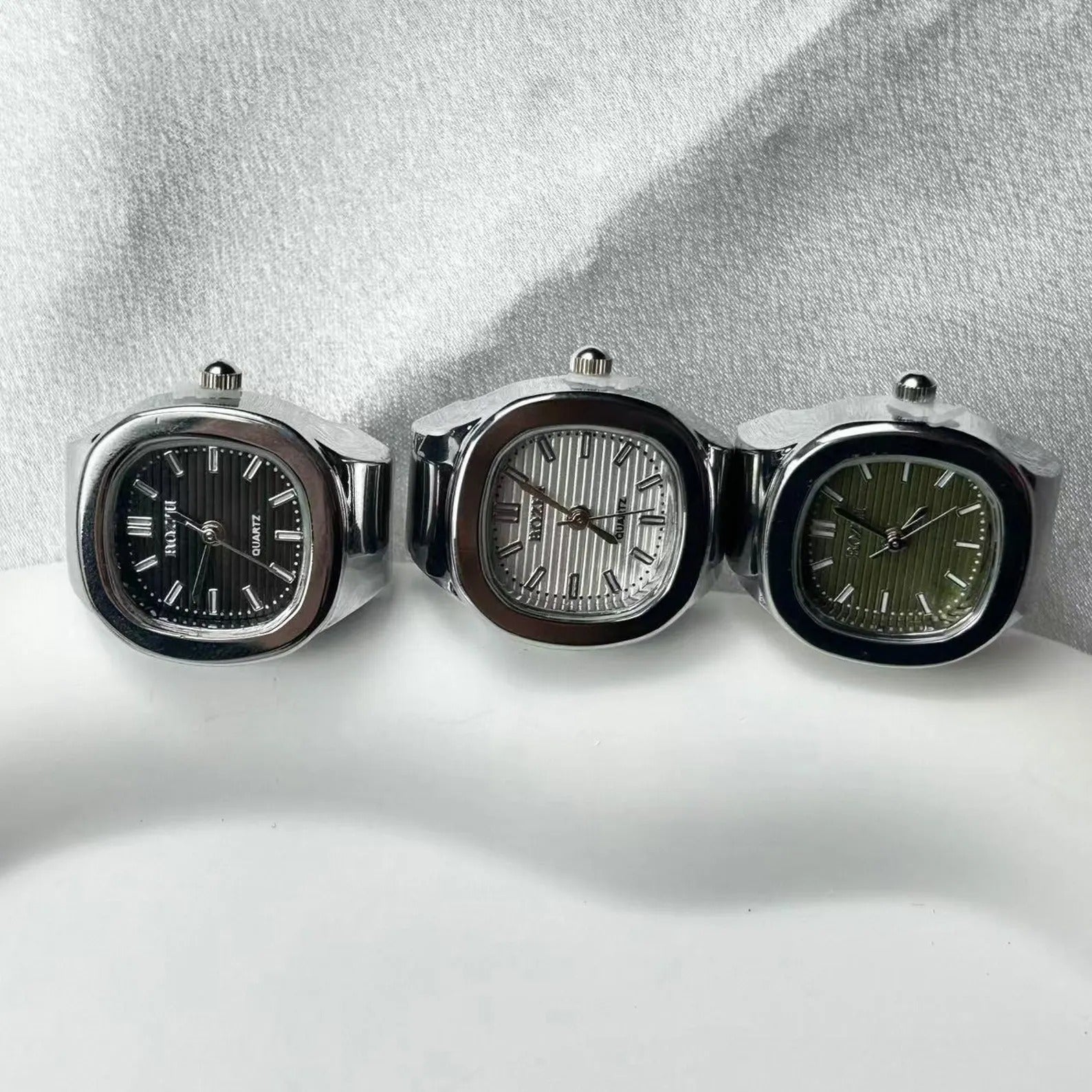 Silver Mini Vintage Watch Ring