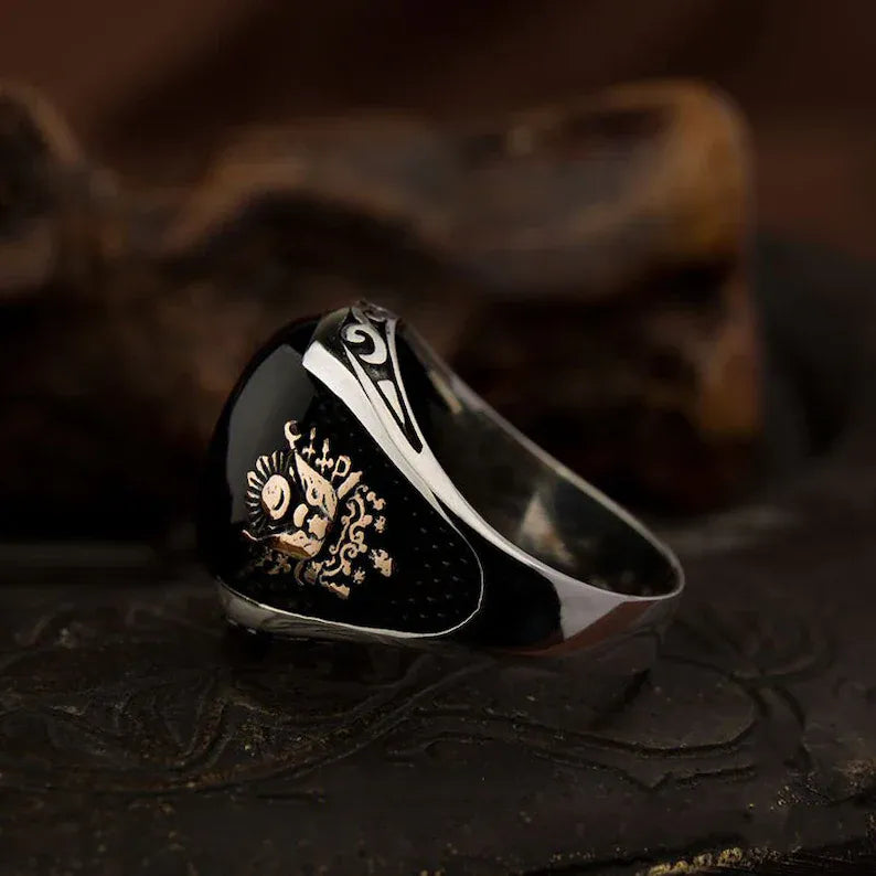 Black Rhodium & Gold Plated 925 Sterling Silver Ring