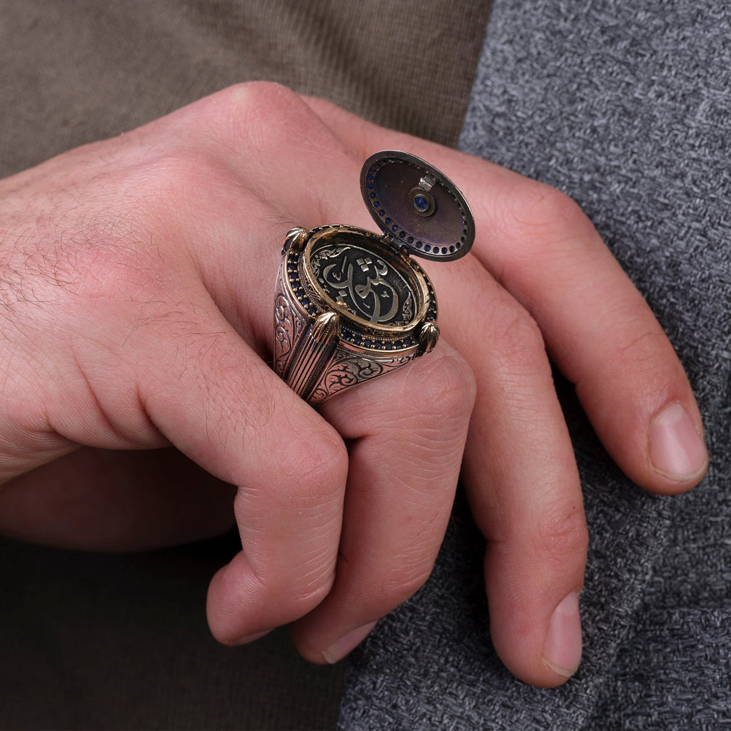 Silver Mens Handmade Ring, Islamic Jewelry