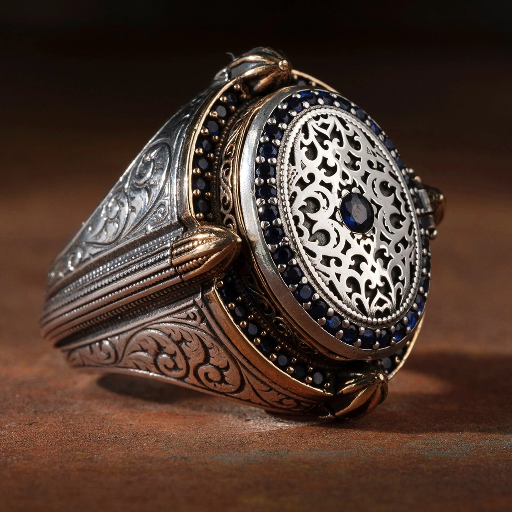 Silver Mens Handmade Ring, Islamic Jewelry