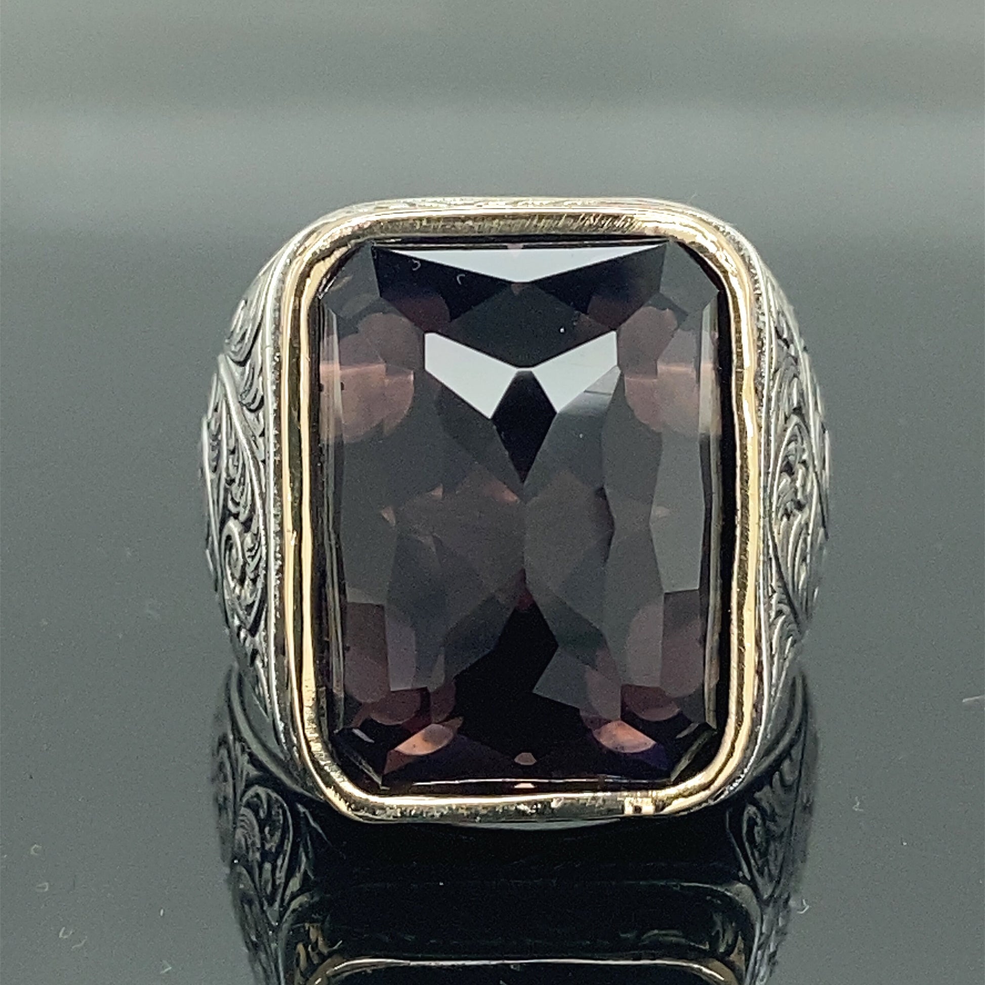 Mens Handmade Amethyst Men's Ring