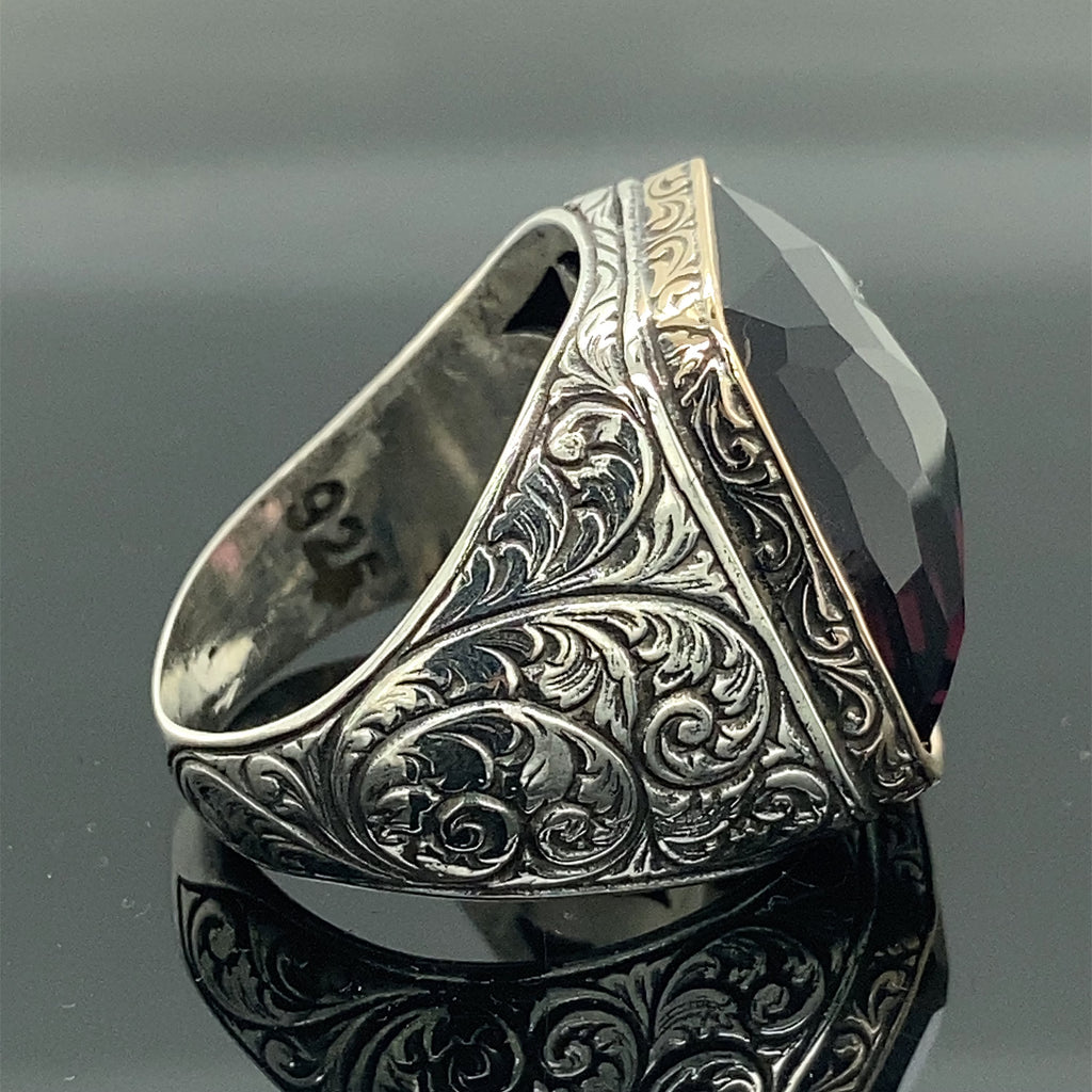 Mens Handmade Amethyst Men's Ring