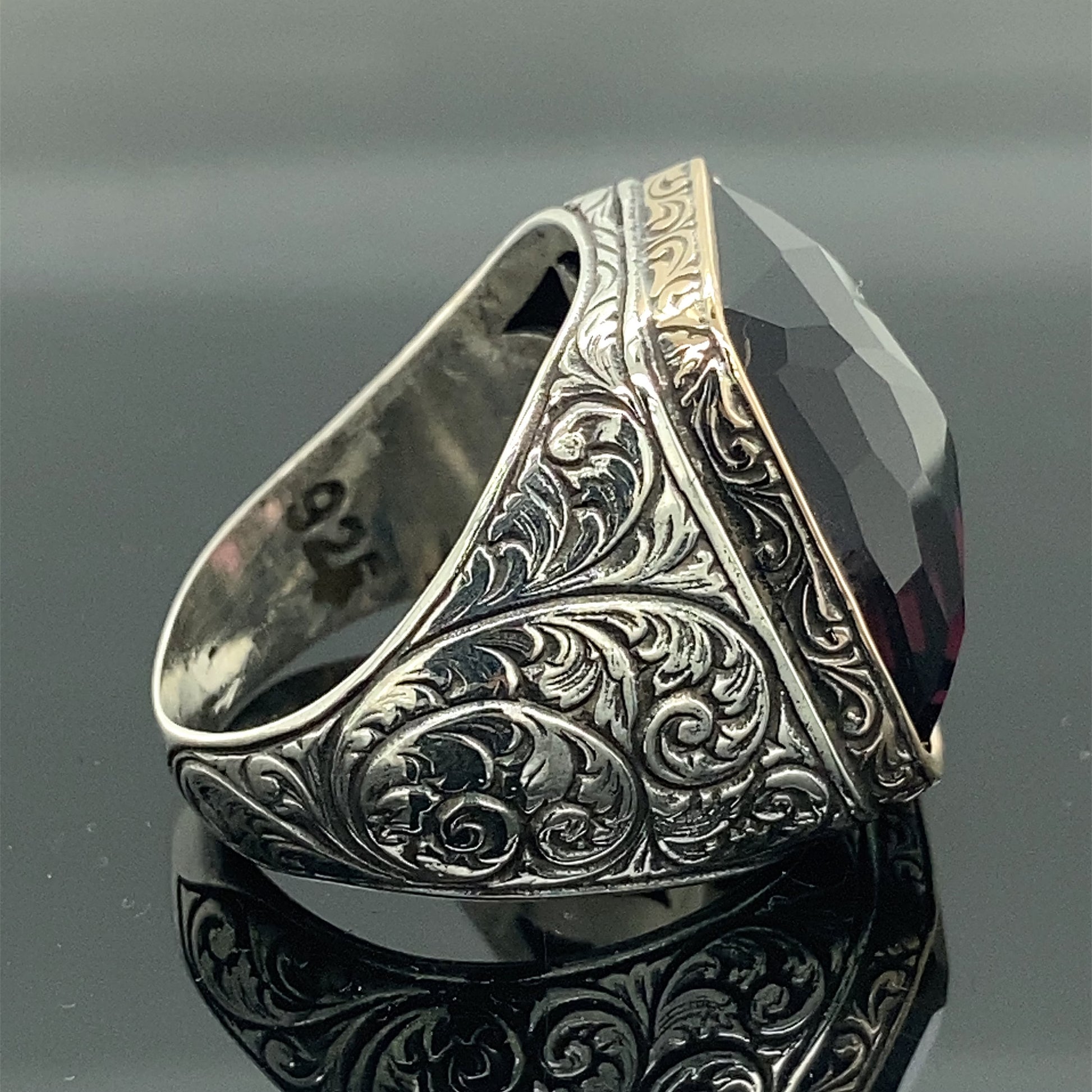 Mens Handmade Amethyst Men's Ring