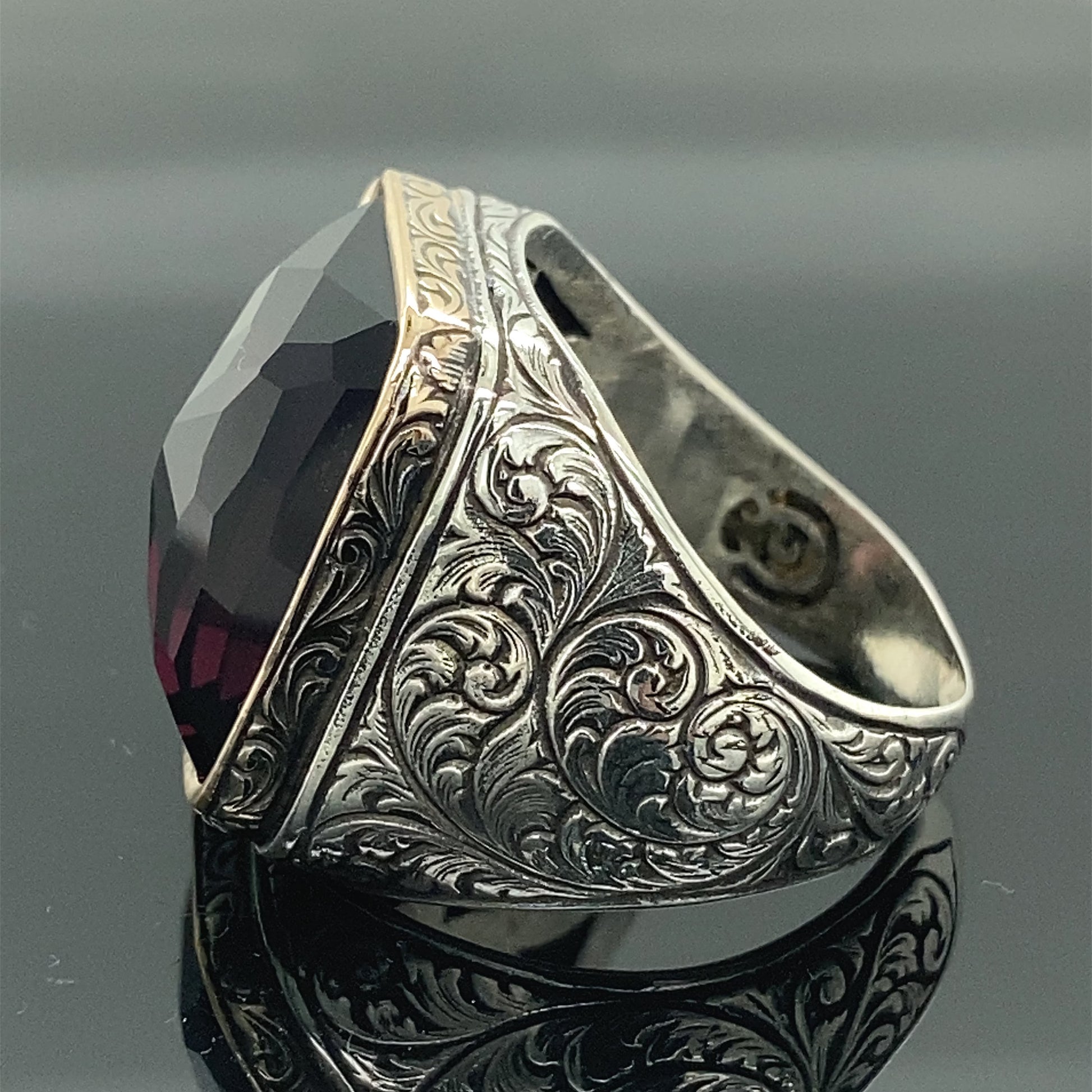 Mens Handmade Amethyst Men's Ring