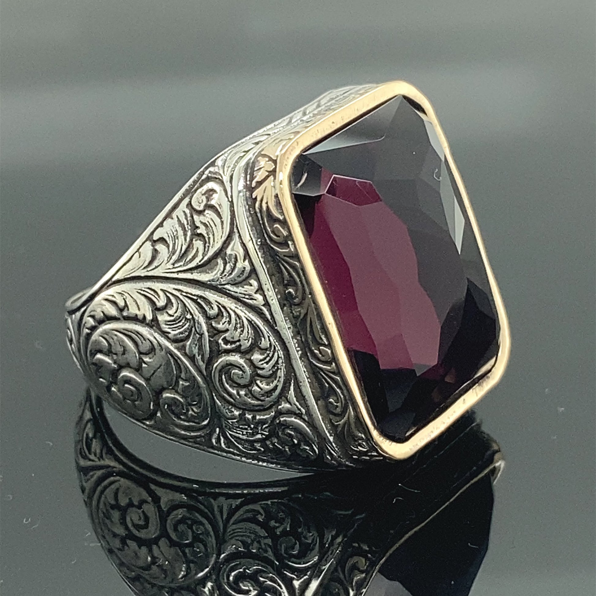 Mens Handmade Amethyst Men's Ring