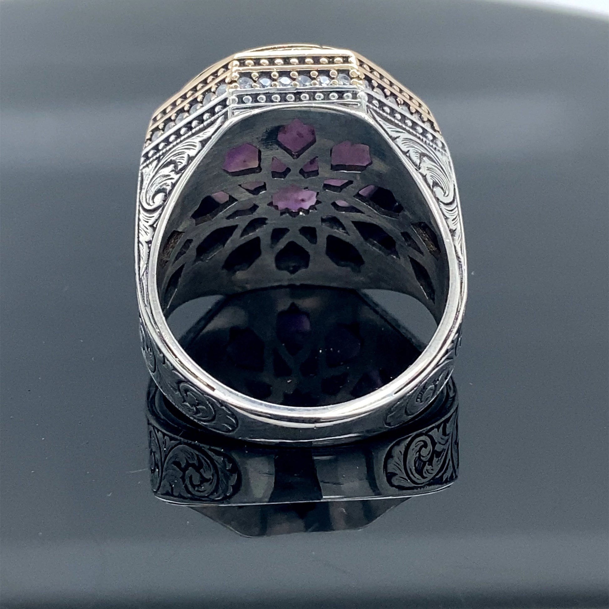 Natural Amethyst Men's Ring
