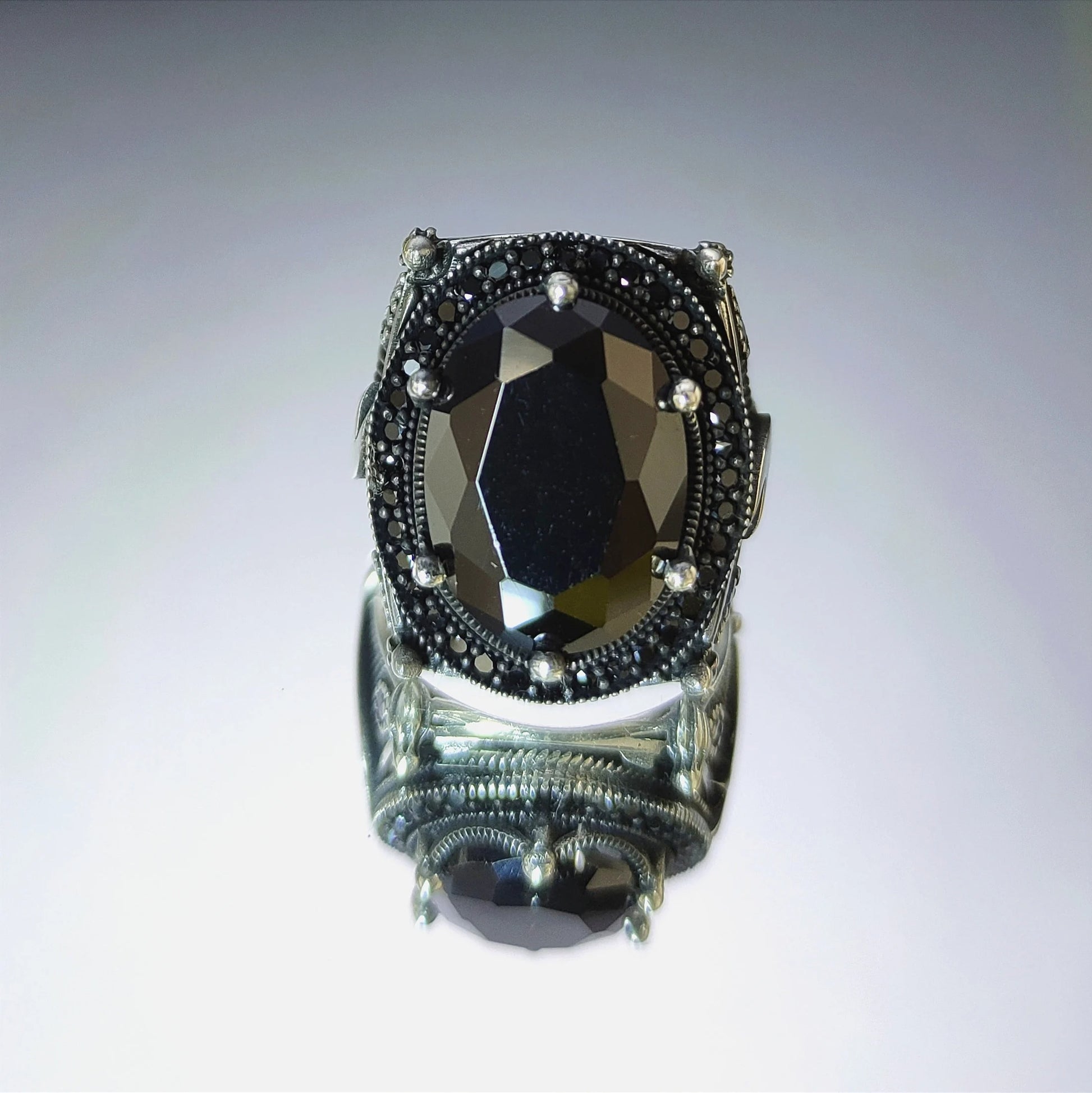 Black Zircon Stone Ring