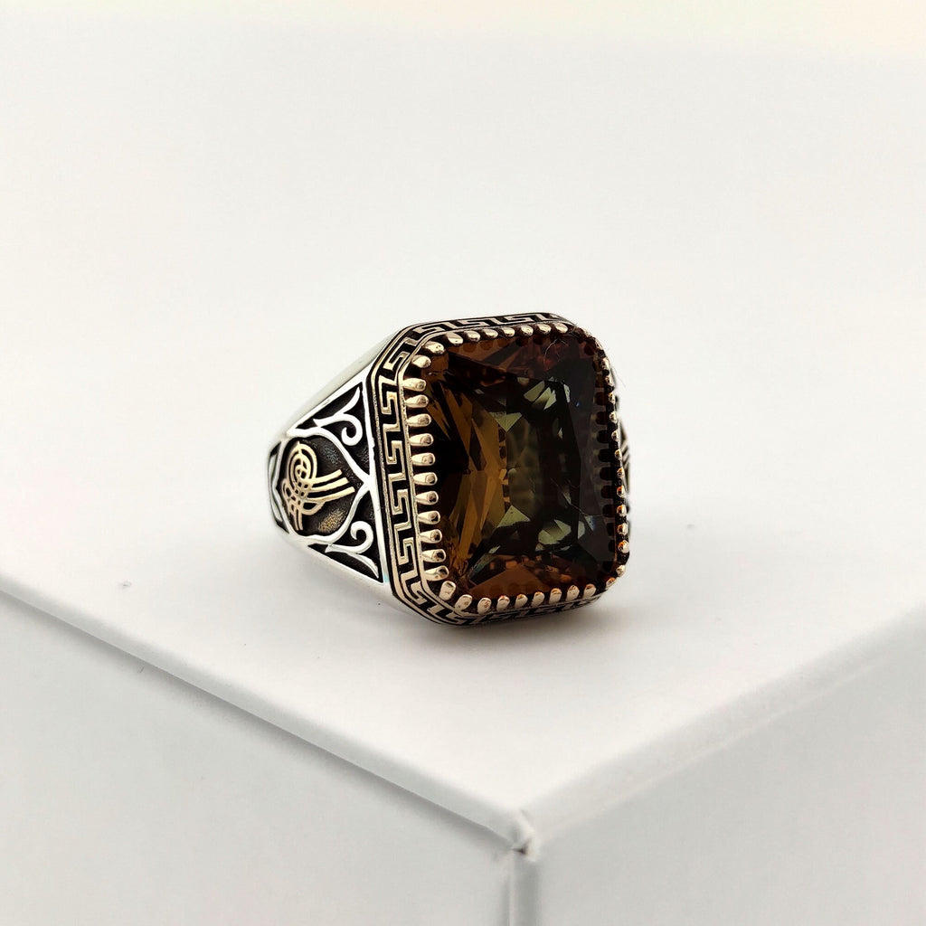 Huge Alexandrite Stone Silver Ring