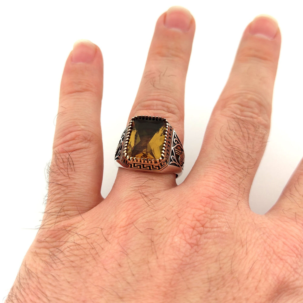 Huge Alexandrite Stone Silver Ring