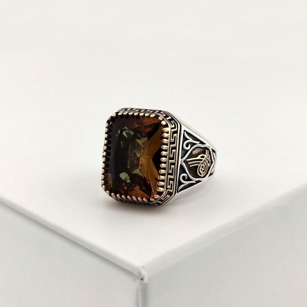 Huge Alexandrite Stone Silver Ring
