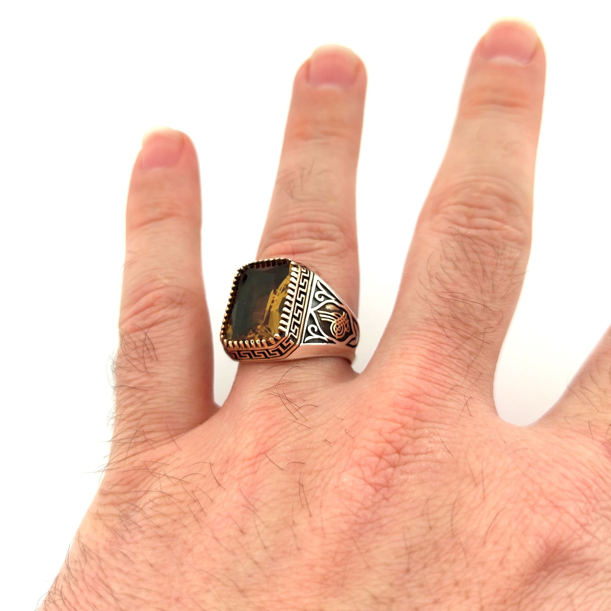 Huge Alexandrite Stone Silver Ring