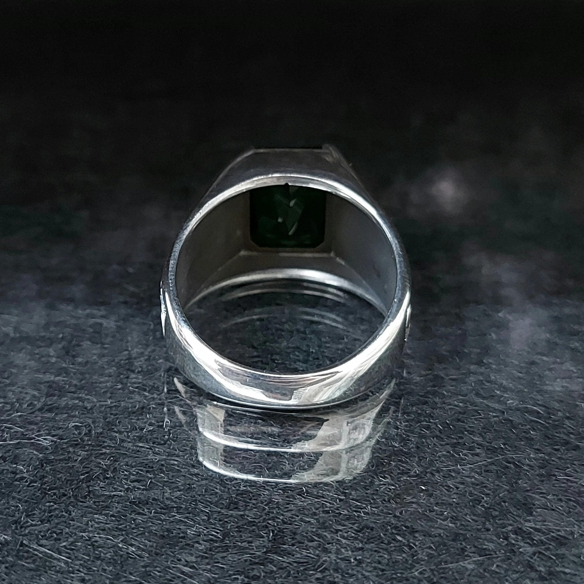 Square Zircon Green Stone Ring