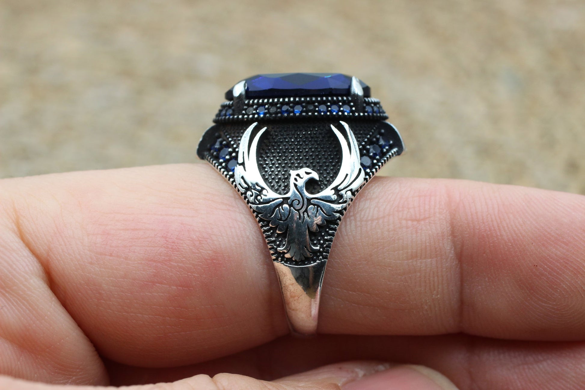 Sapphire Handmade Men's Ring