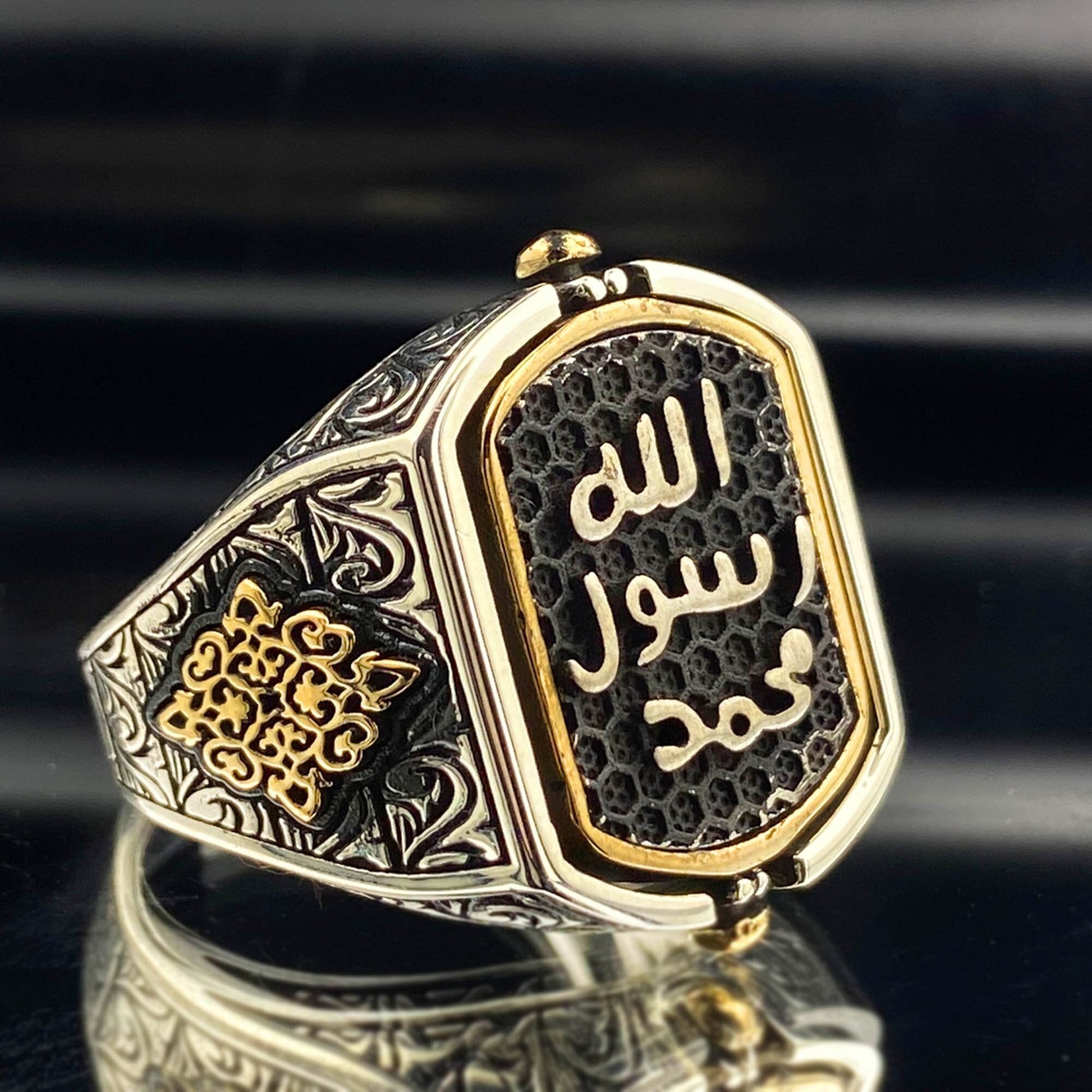 Onyx Islamic Handmade Silver Ring