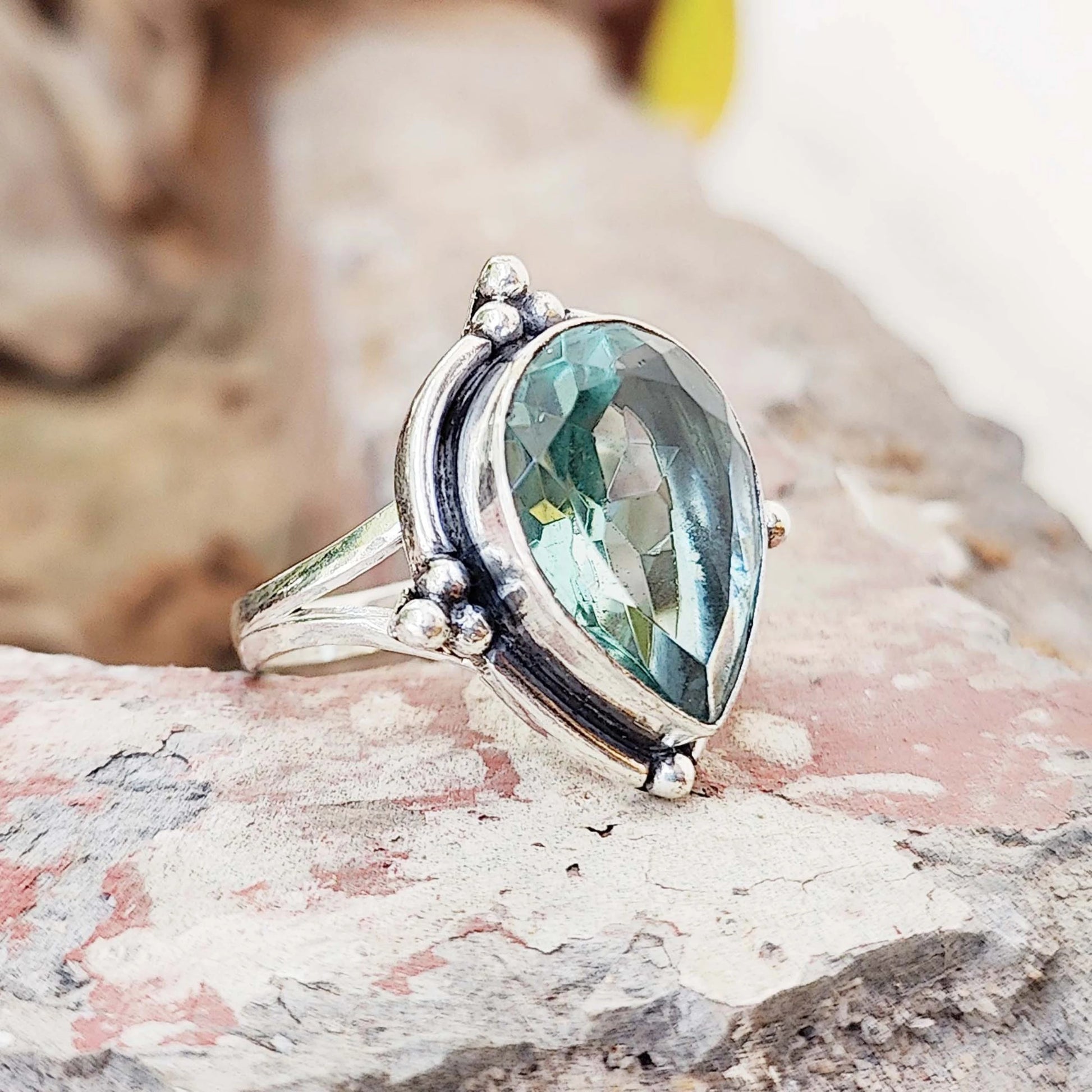 Aquamarine Ring 925 Silver Ring