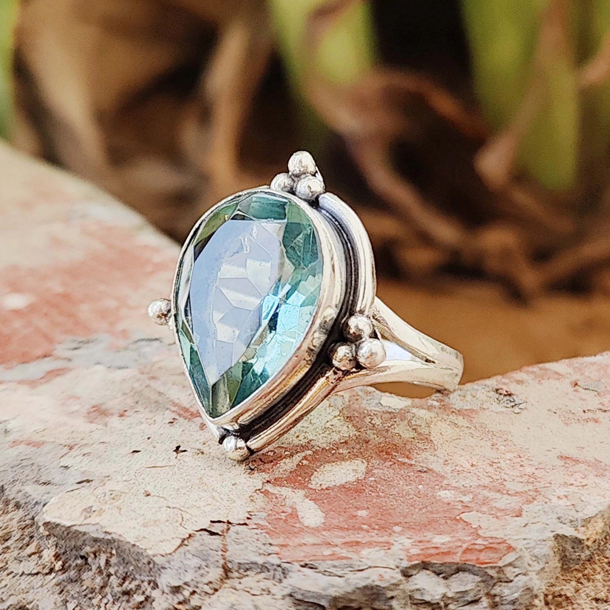 Aquamarine Ring 925 Silver Ring