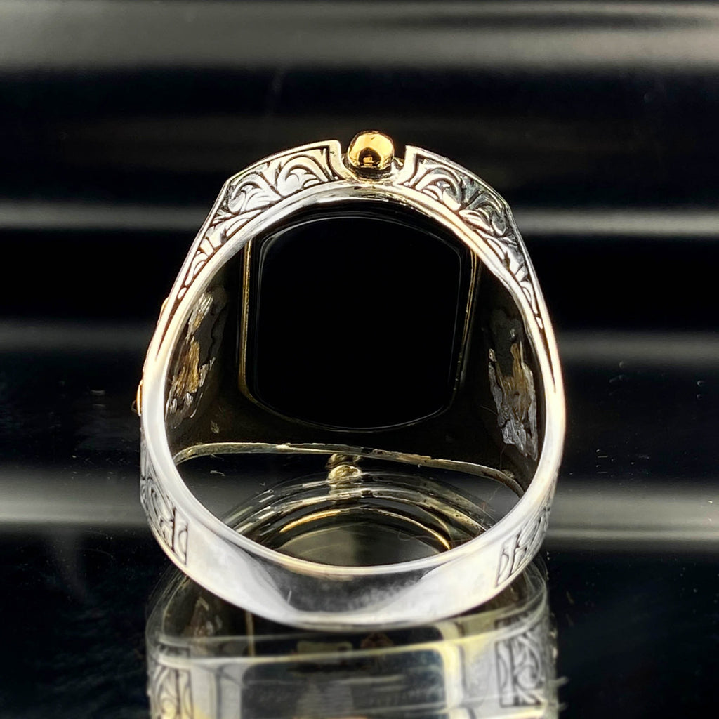 Onyx Islamic Handmade Silver Ring