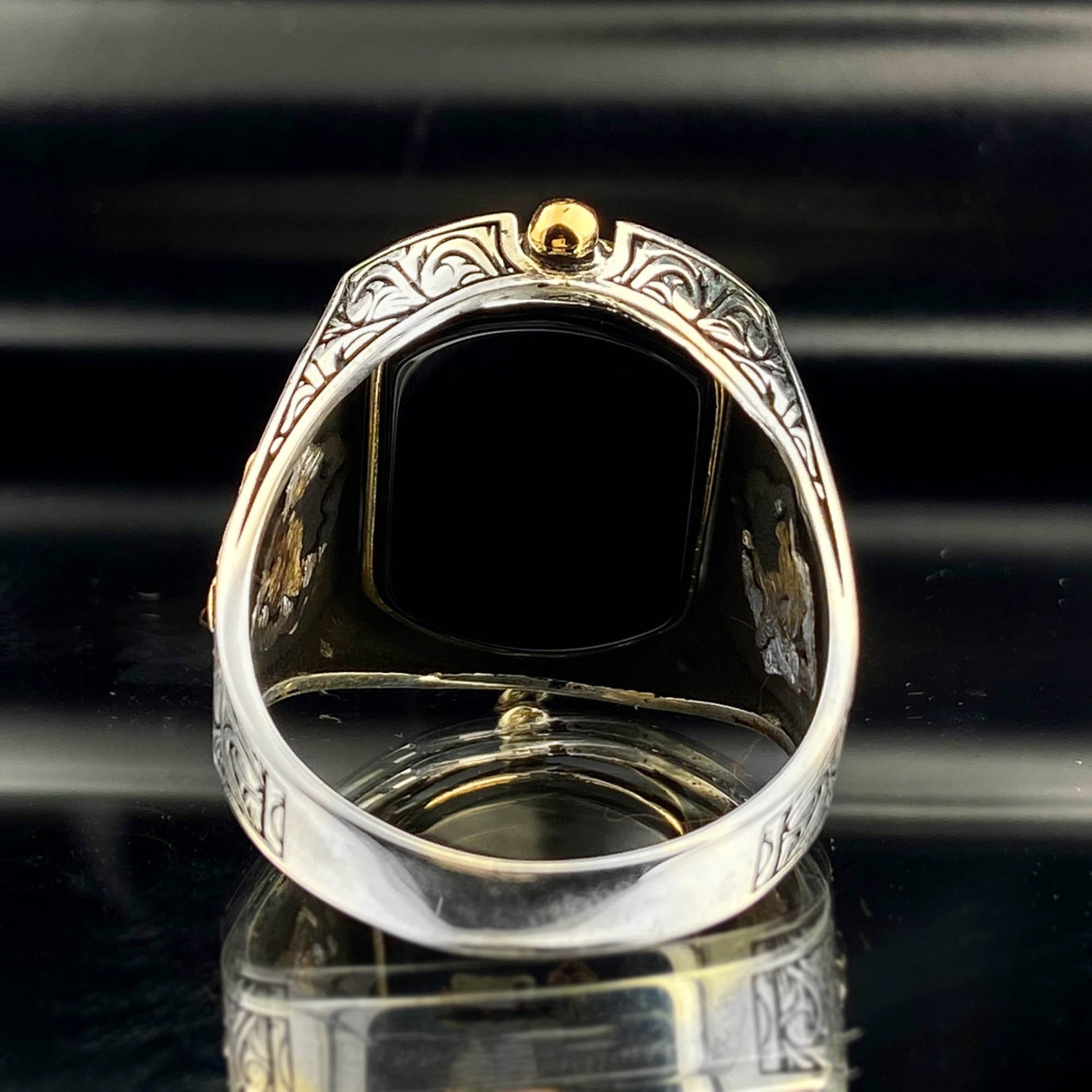 Onyx Islamic Handmade Silver Ring