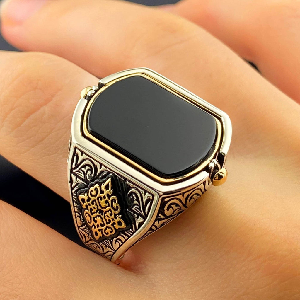 Onyx Islamic Handmade Silver Ring