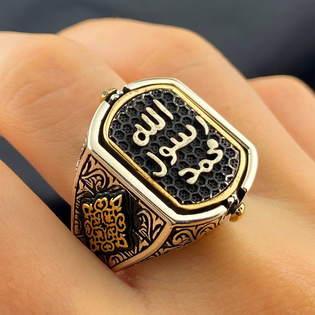 Onyx Islamic Handmade Silver Ring