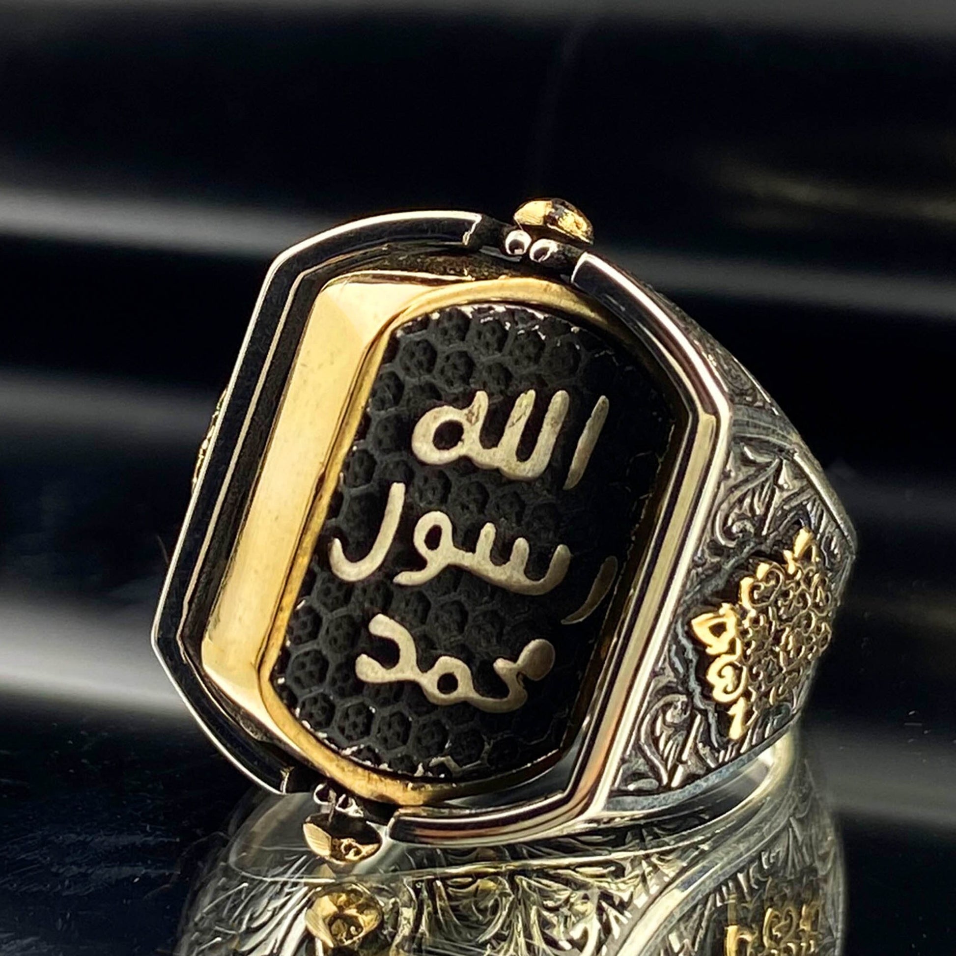 Onyx Islamic Handmade Silver Ring