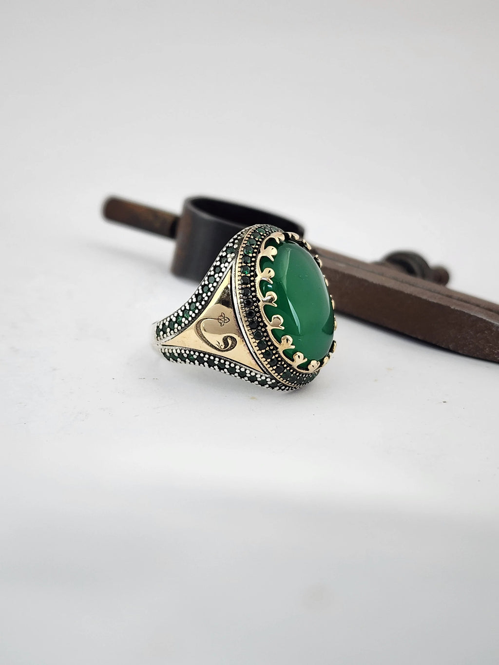 Sterling Silver Green Agate Ring