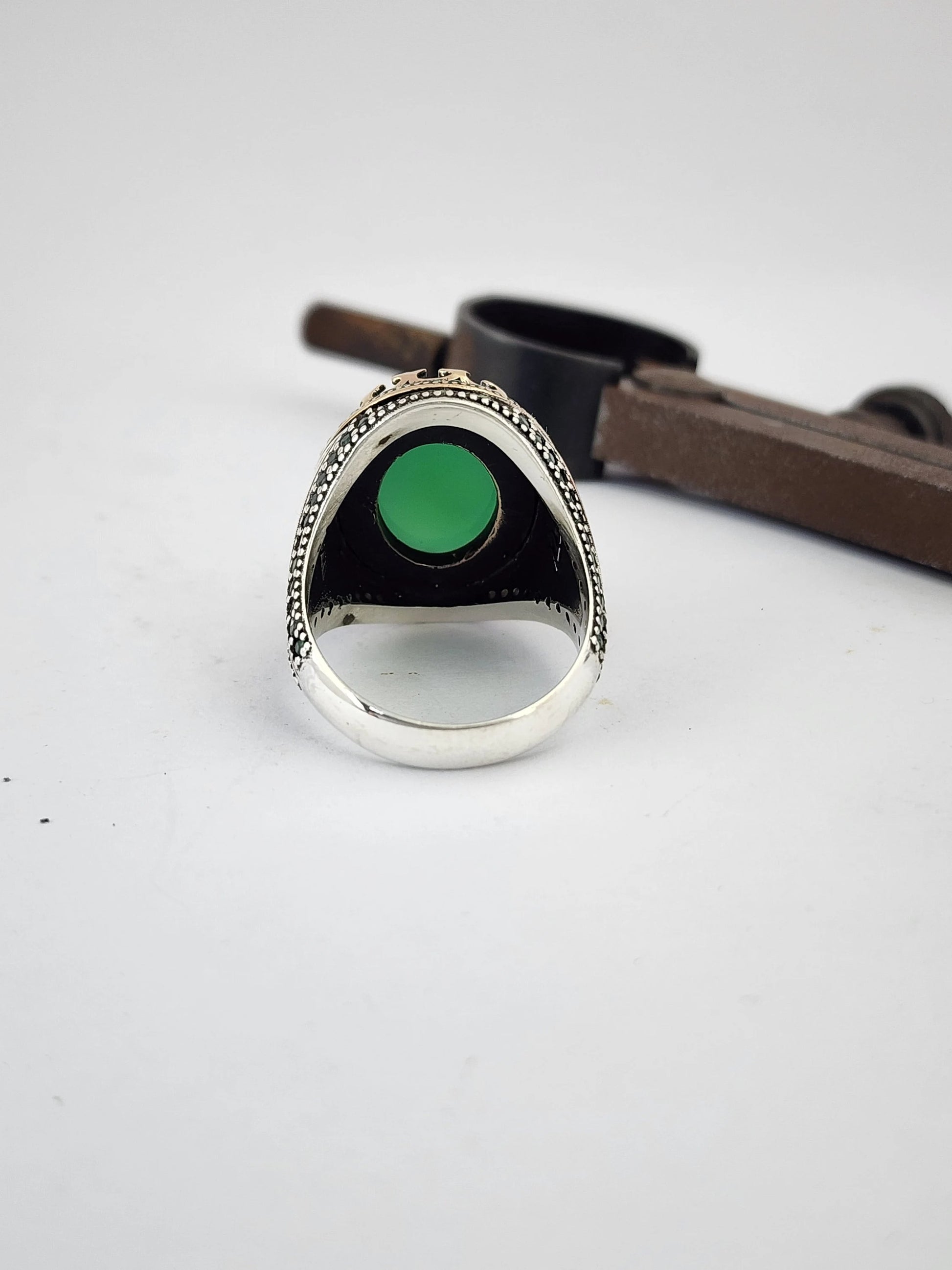 Sterling Silver Green Agate Ring