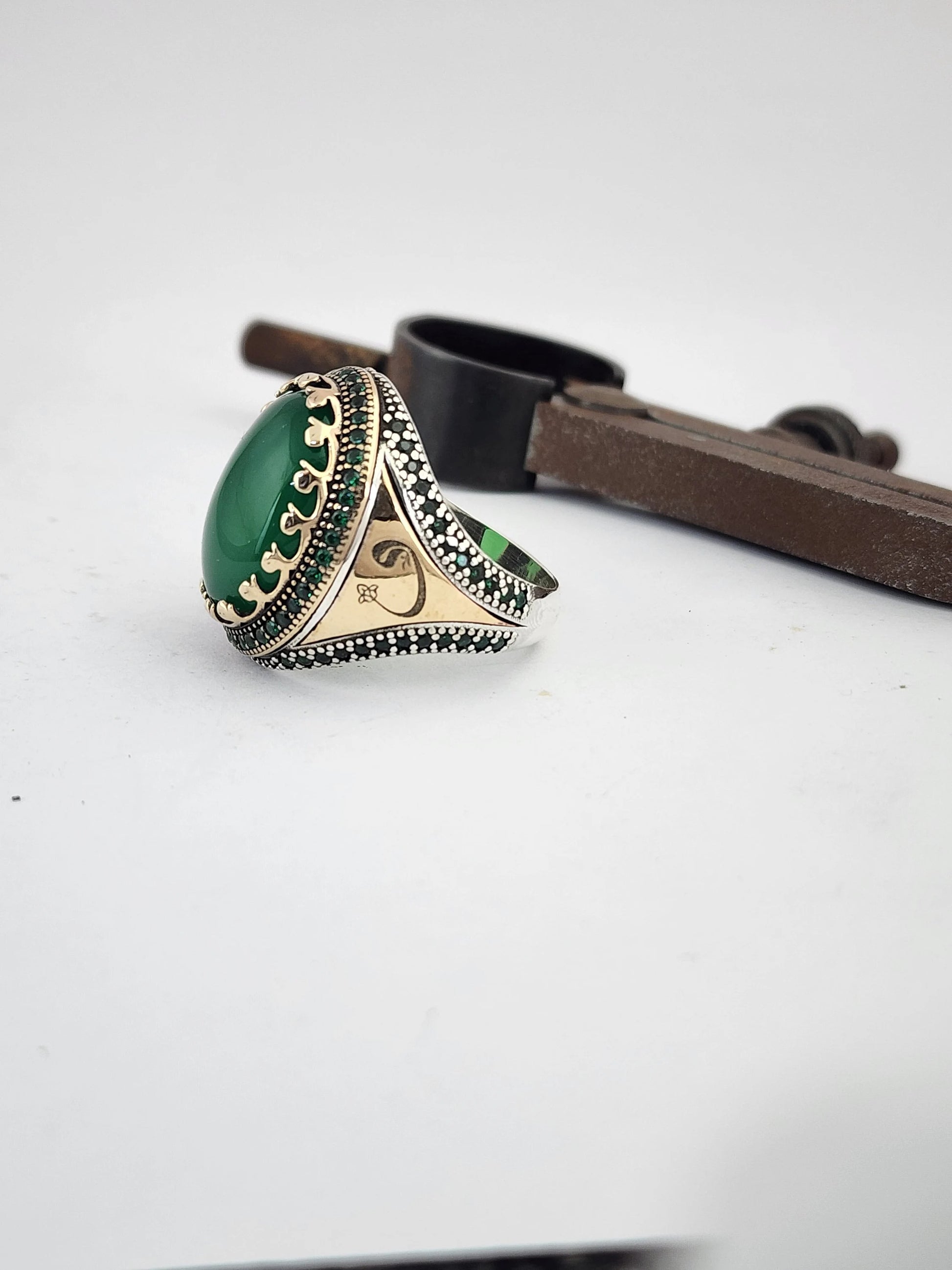Sterling Silver Green Agate Ring