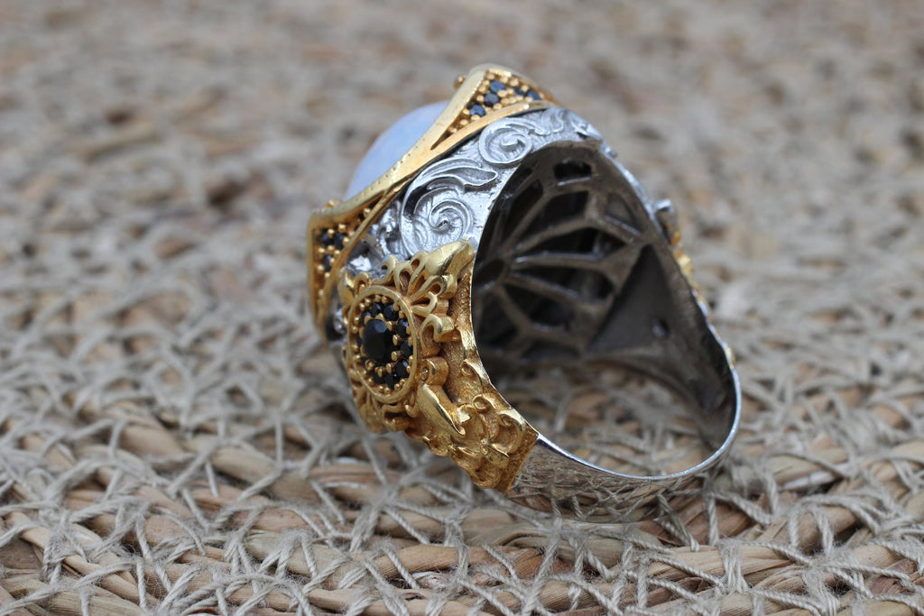 Moonstone Men's Ring, Handmade Ring