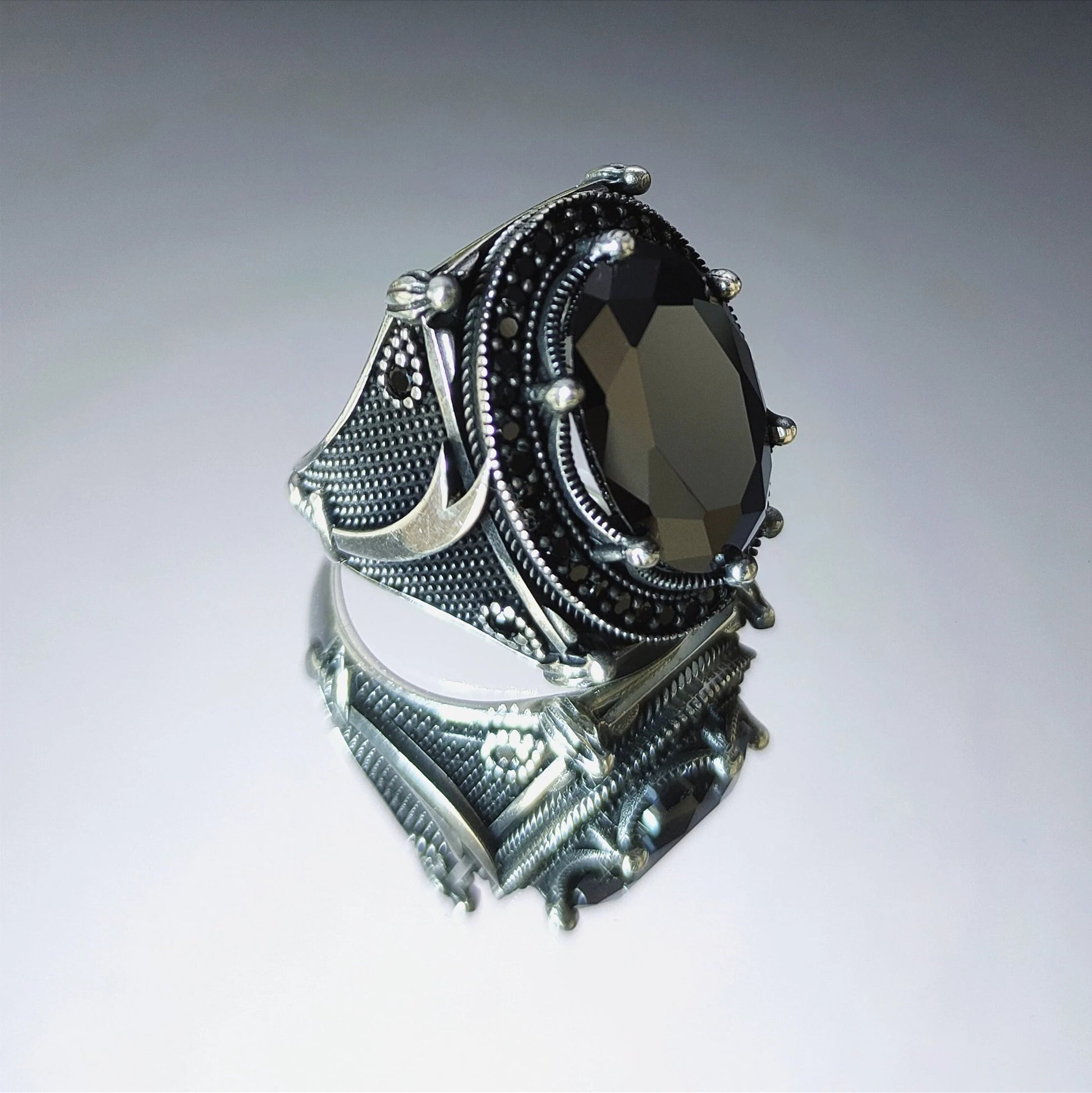 Black Zircon Stone Ring