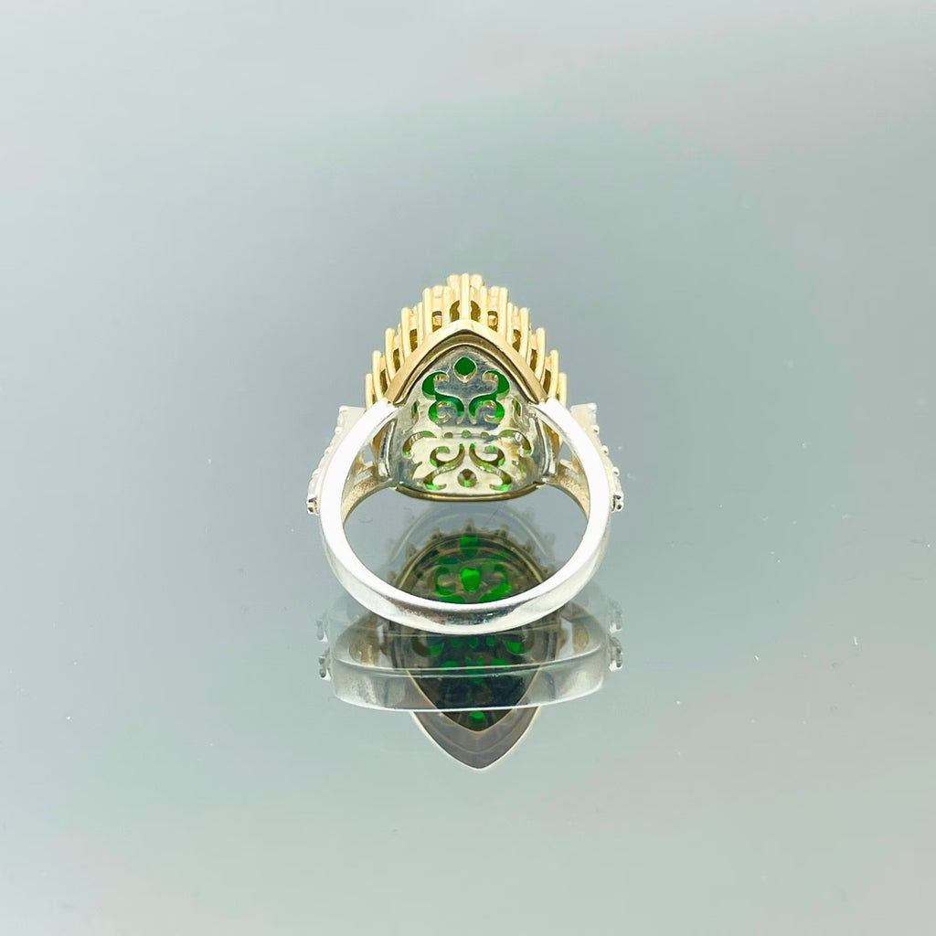 Women Emerald Silver Ring
